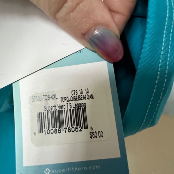 Superfit Hero Turqoise Crop and 7/8 Leggings Set - Picture 2 of 3